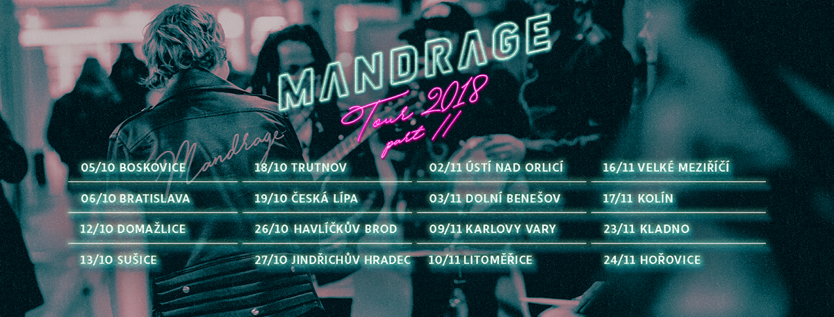 Po úspěšné jarní šňůře vyjede kapela Mandrage na podzimní turné. Během dvou měsíců navštíví šestnáct měst