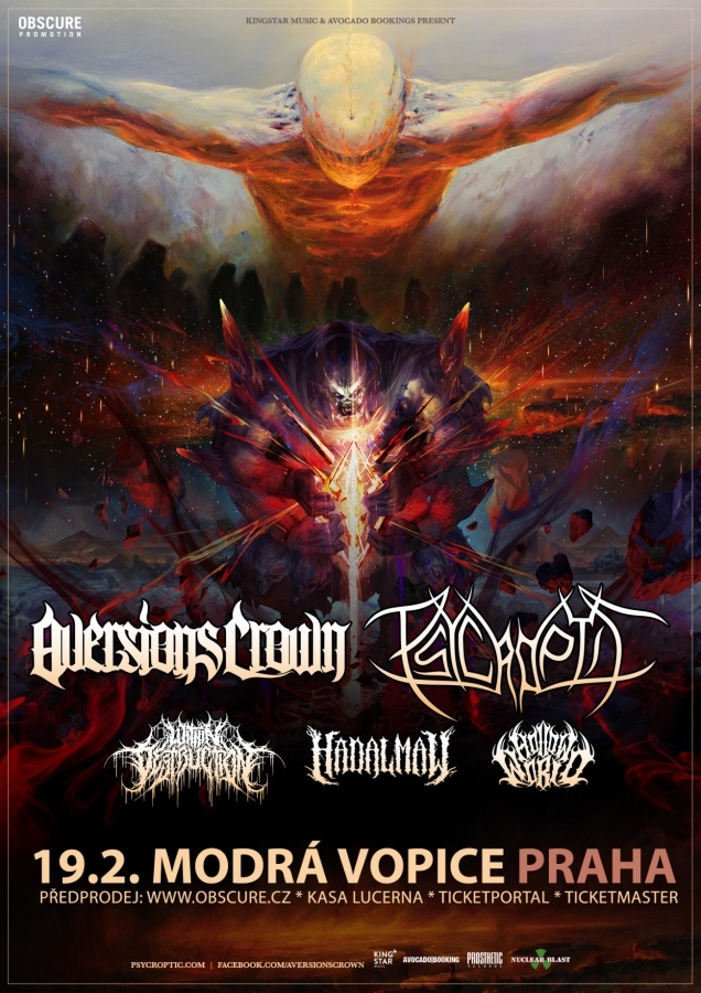 AVERSIONS CROWN + PSYCROPTIC WITHIN DESTRUCTION + HADAL MAW + HOLLOW WORLD