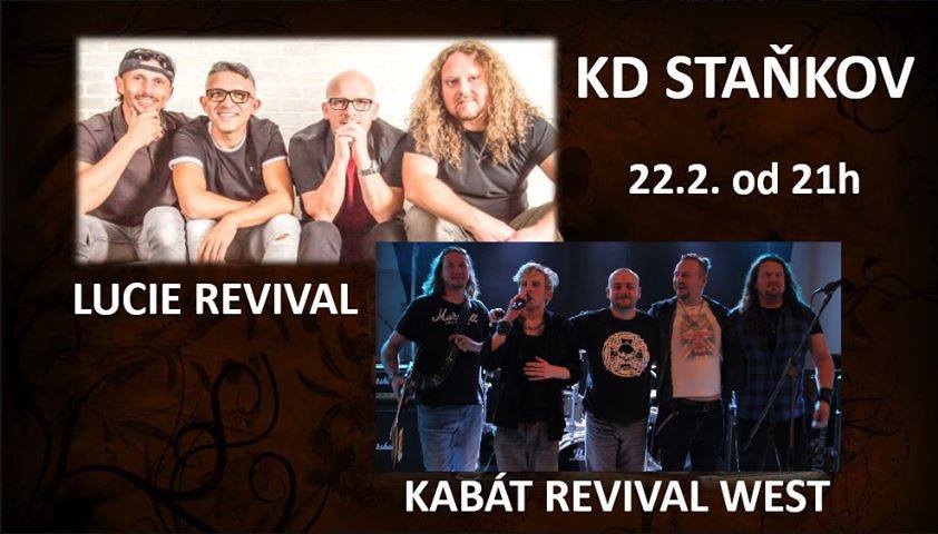 Společný koncert kapel Lucie revival a Kabát revival West ve Staňkově – KD 22.2.2020