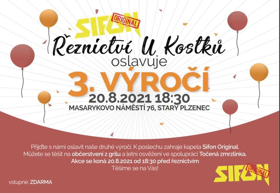 Ke třetímu výročí otevření řeznictví U Kostků zahraje plzeňský Sifon Originál