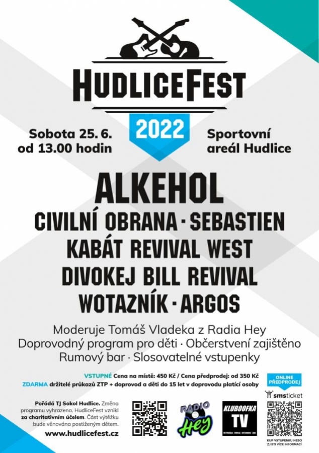 Další ročník charitativního festivalu Hudlice Fest se blíží