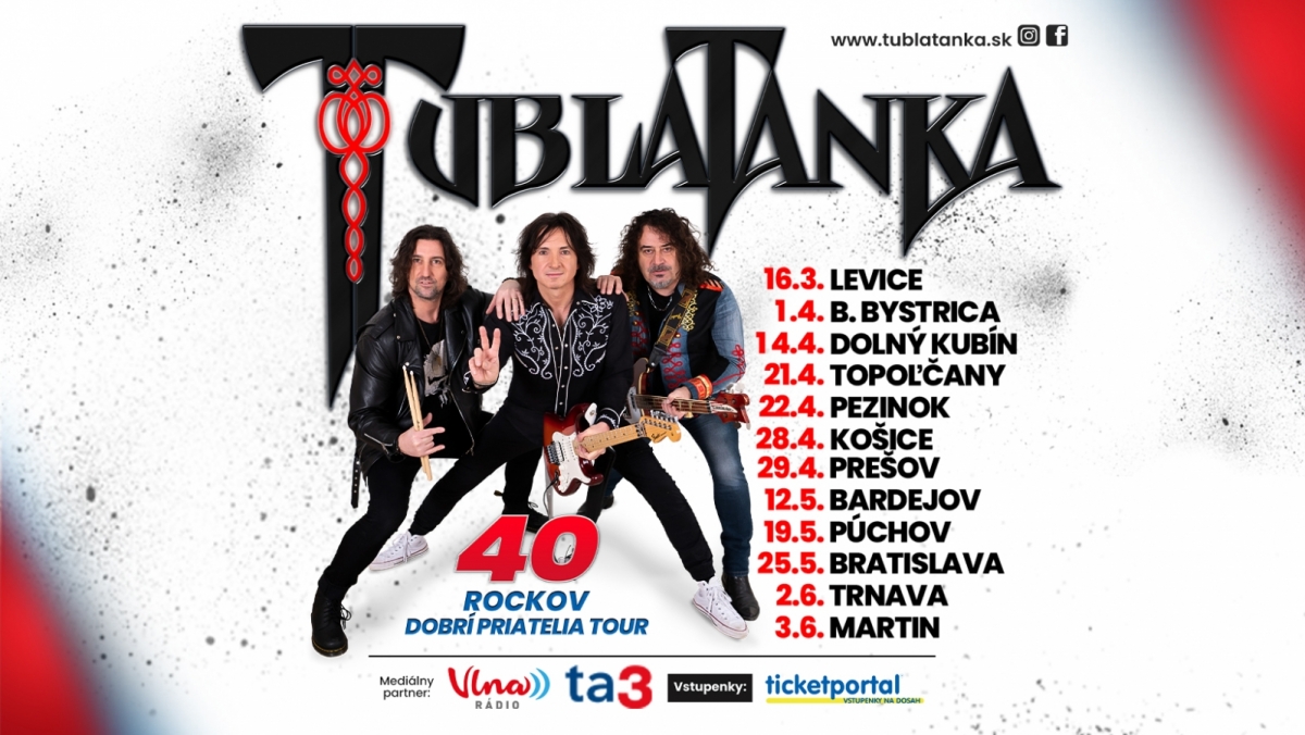 Legendární Tublatanka oslaví výročí na hudební scéně  na 40 rockov Dobrí priatelia tour!