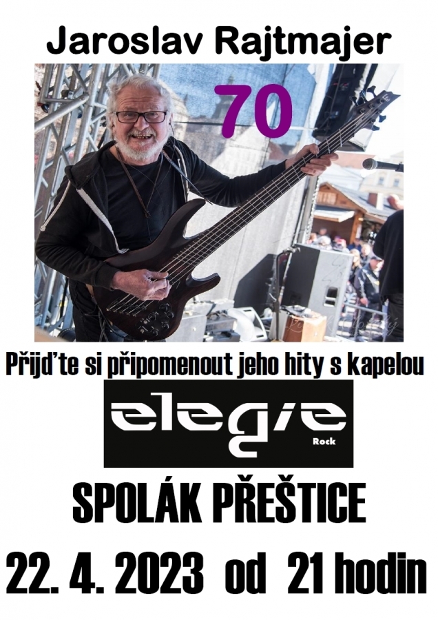 Koncertní oslava kulatin Jardy Rajtmajera z legendárních Elegií v přeštickém Spoláku