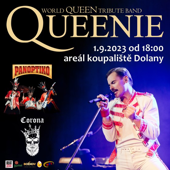Queenie, Panoptiko a Corona aneb koncert neobvyklého spojení v areálu Koupaliště v Dolanech u Klatov se blíží!