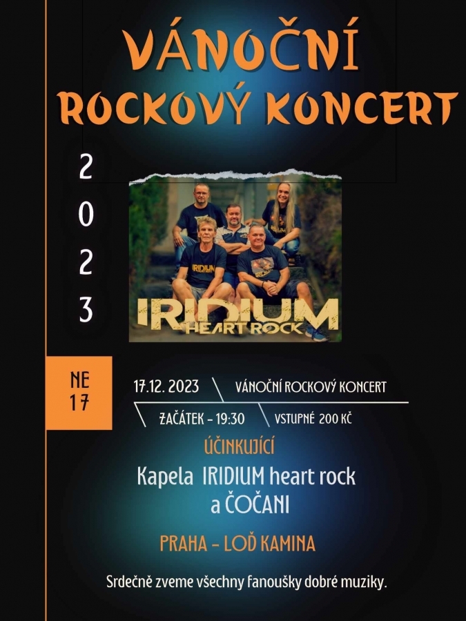 Vánoční koncert Iridia a Čočanů na lodi Kamina bude mít ostrou rockovou příchuť