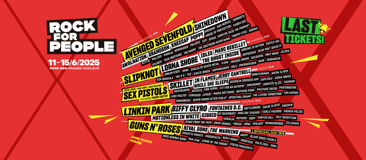 Festival Rock for People finalizuje zahraniční lineup a hlásí vyprodané čtyřdenní celofestivalové vstupenky!