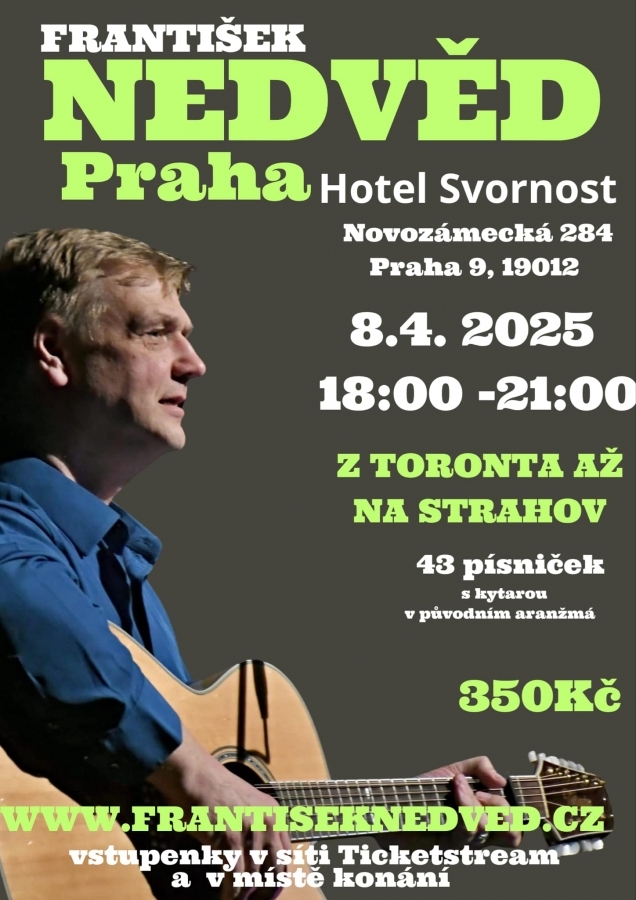Soutěž o lístky na koncert Františka Nedvěda do hotelu Svornost v Praze 9