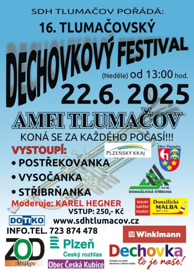 Oblíbený Dechovkový festival se blíží! Tlumačovský AMFI letos potěší Vysočanka, Stříbrňanka i Postřekovanka