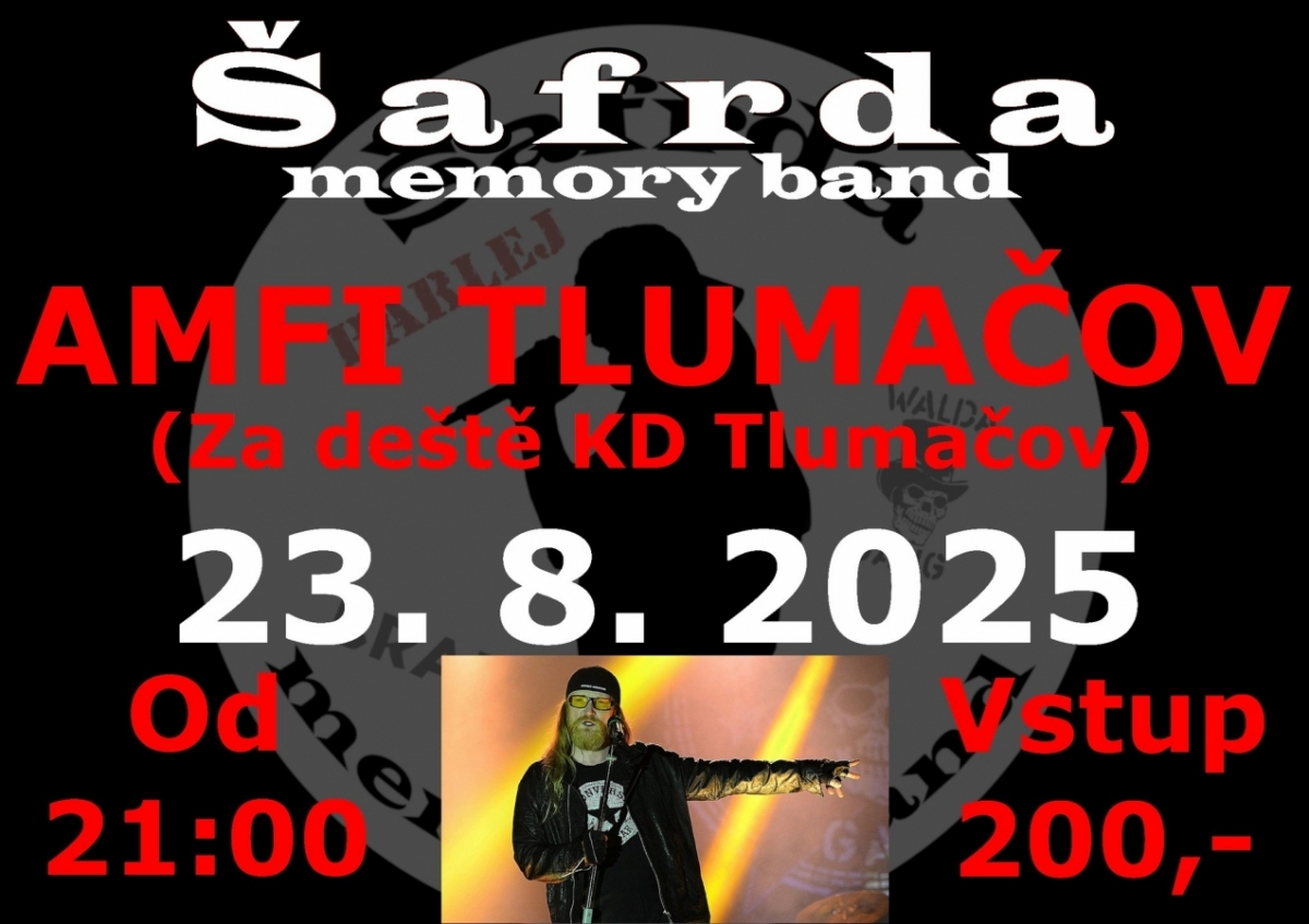 Tlumačovský AMFI zavzpomíná na Vláďu Šafránka! Jeho legendární hity tam rozezní Šafrda memory band