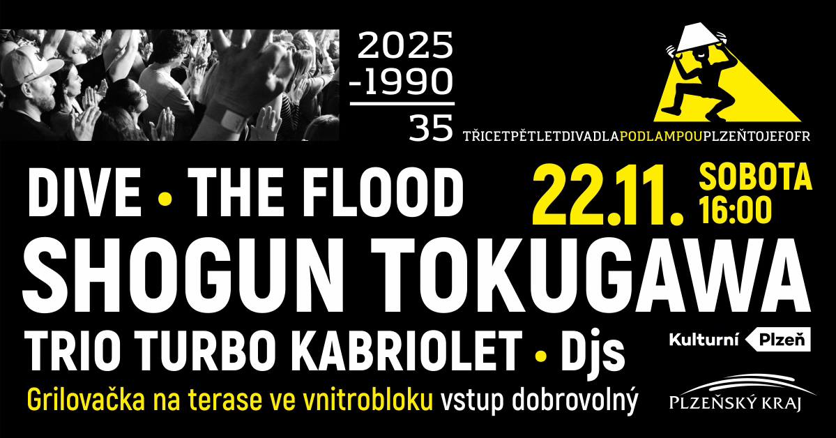 Tři a půl dekády svobody Pod lampou: kultovní plzeňský klub slaví s Dive, Shogun Tokugawa a The Flood