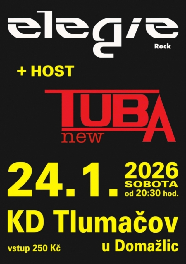 Legendární Elegie rock společně s TUBOU rock new ovládnou KD Tlumačov