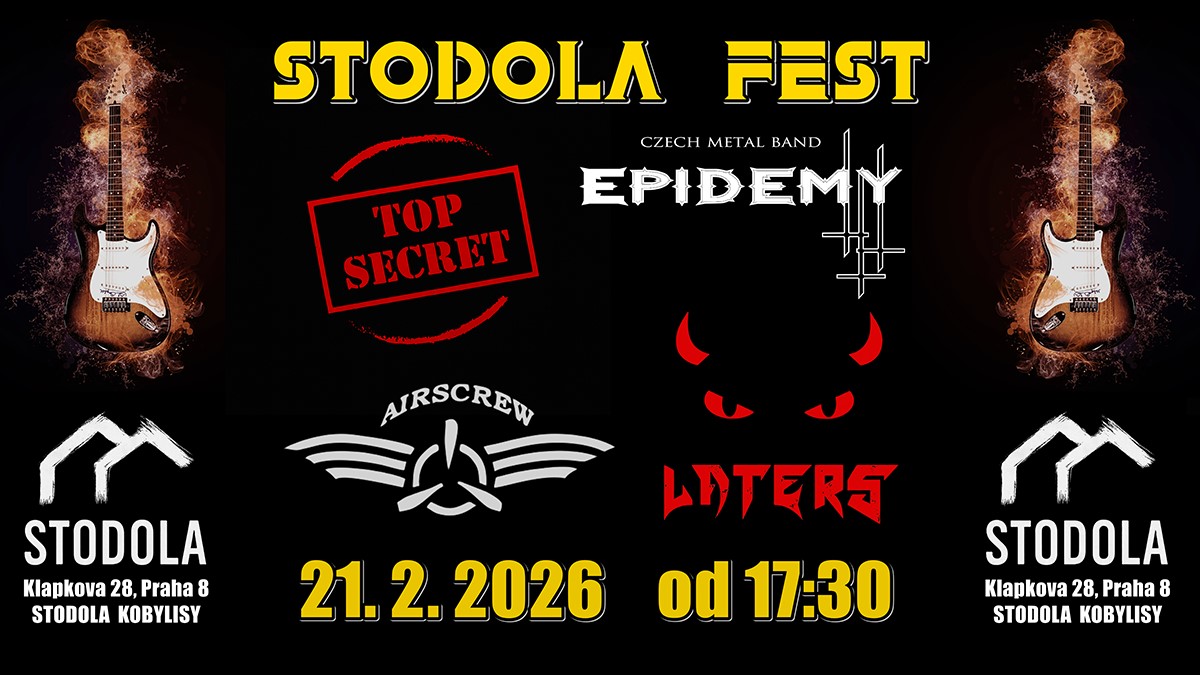 STODOLA FEST 2026: Rock metalová smršť v Praze Kobylisích už 21. února!