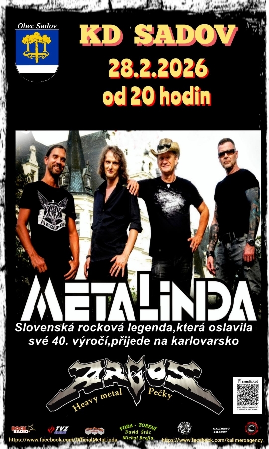 Slovenská Metalinda v Sadově, hostem sobotního večera bude metalový Argos