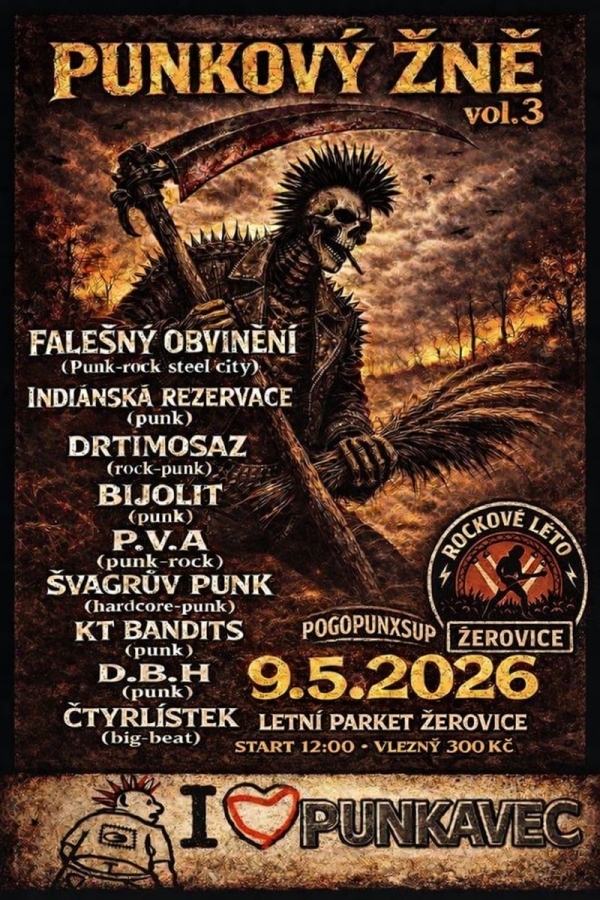 Místo kombajnů kytary, místo obilí kvalitní muzika – takové budou Punkové žně vol 3. v Žerovicích