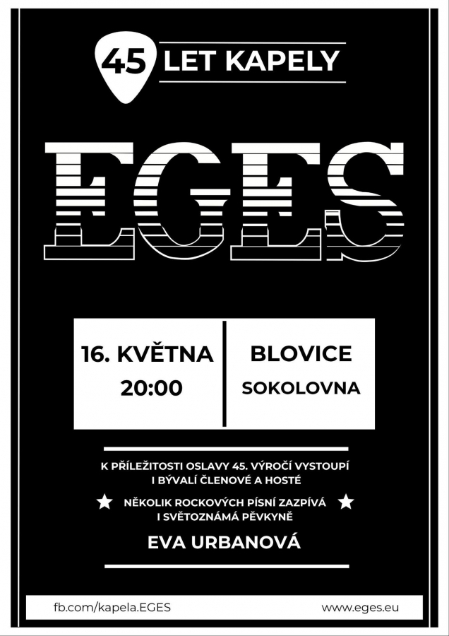 V blovické Sokolovně oslaví EGES nádherných 45 let na hudební scéně