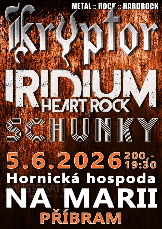 Soutěž o lístky na koncert Kryptor. Iridium, Schunky