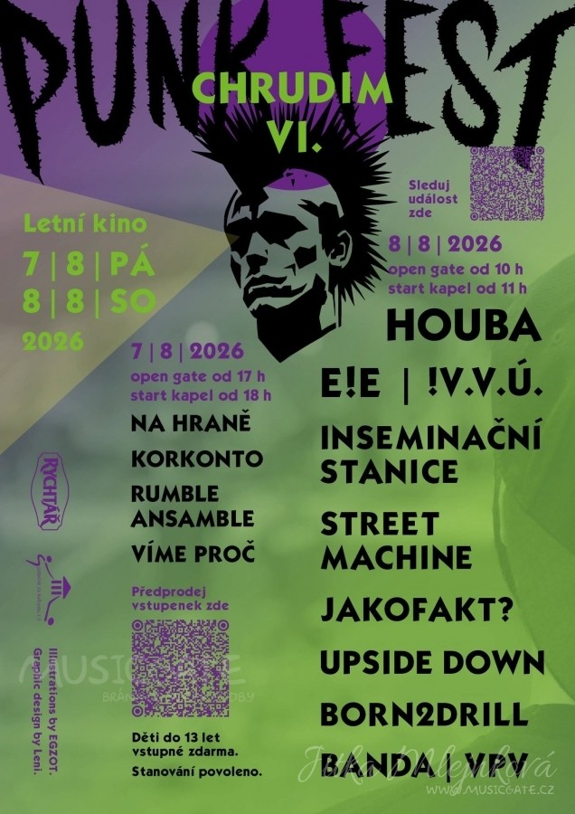 Punk Fest Chrudim vol. 6: Dva dny poctivého punku ovládnou začátkem srpna Letňák