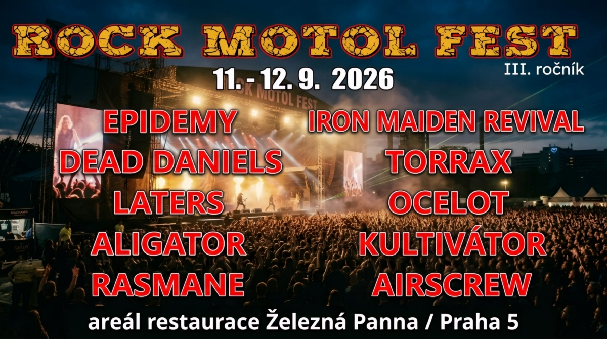 ROCK MOTOL FEST 2026 Praha se na sklonku léta roku 2026 opět otřese v základech