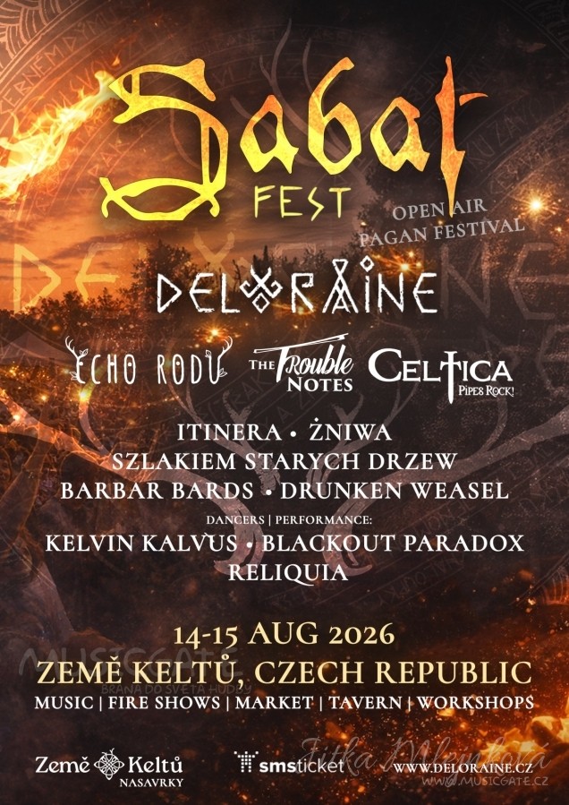 Sabat Fest 2026 otevře v Nasavrkách hudební bránu do světa. Deloraine a Celtica Pipes zvou na víkend plný hudby, ohně a fantasy