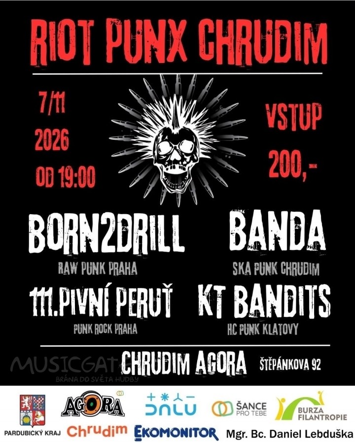 Pražští Born2Drill míří do chrudimské Agory! Podzimní RIOT PUNX slibuje divokou jízdu